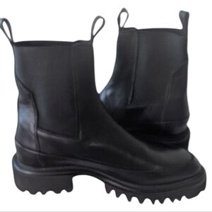 NEW....All Saints Black Harlee Leather Ankle Boots... Size 9